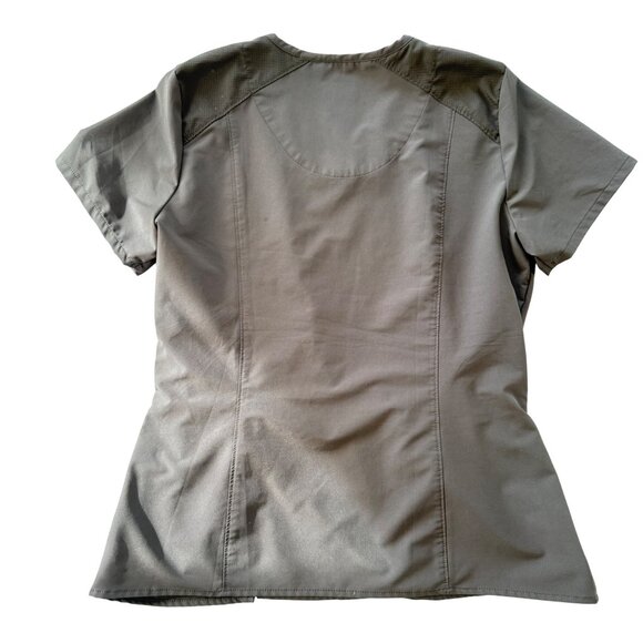 Barco‎ One Wellness Womens Scrub Top V-Neck With Pockets Size M Grey Lightweight - Picture 5 of 5